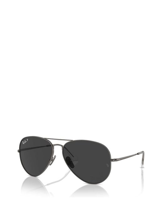 Ray-Ban Black Aviator Titanium Sunglasses for men