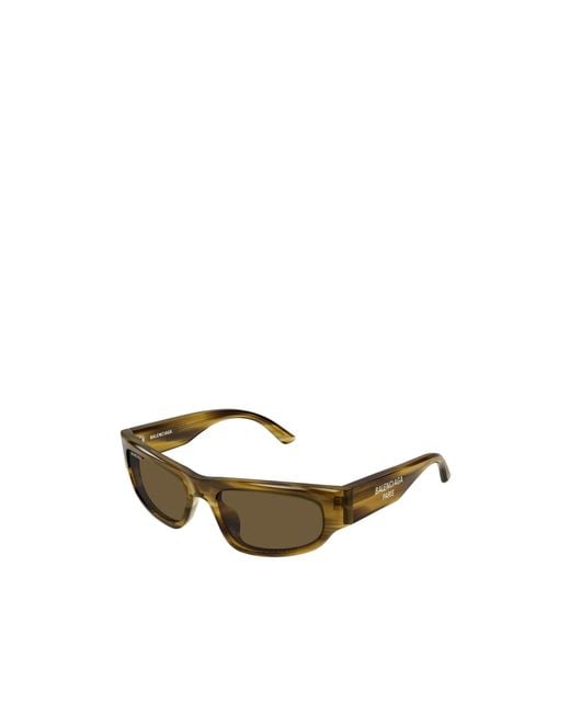 Balenciaga Green Eyewear Rectangular Frame Sunglasses for men