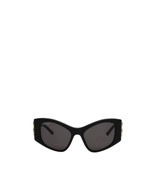Balenciaga Black Cat-Eye Plastic Frame Sunglasses