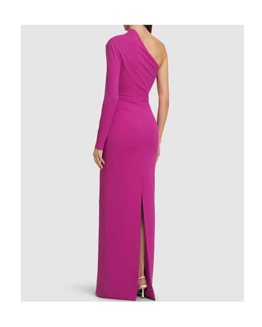 Solace London Pink Joana Asymmetrical Neckline Dress