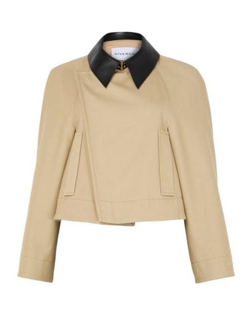 Givenchy Natural Collared Long-Sleeved Short Coat