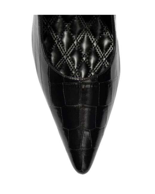 Burberry Black Crocodile-Effect Leather Dame High Pumps