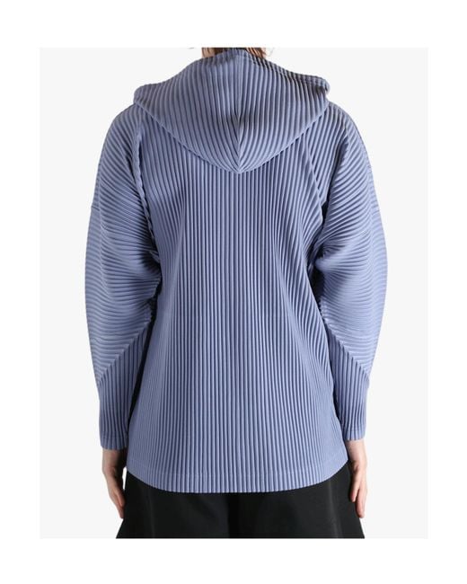 Homme Plissé Issey Miyake Blue Homme Plissé Issey Miyake Monthly Colors February Hooded Jacket for men