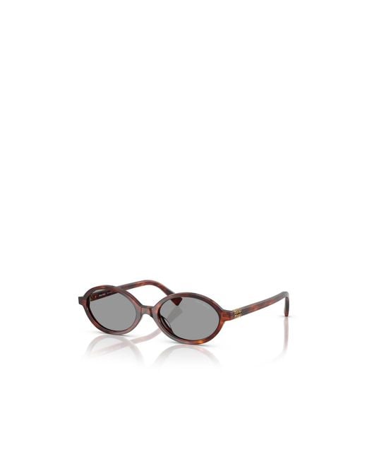 Miu Miu White Oval-Frame Sunglasses