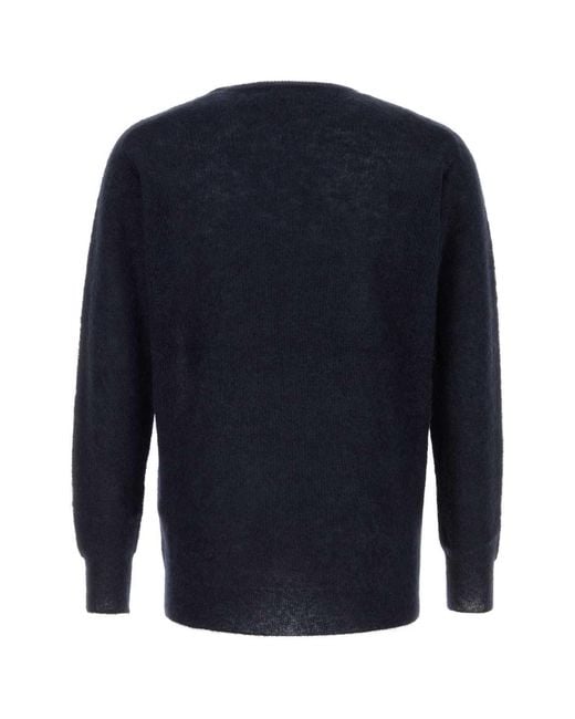 Auralee Blue Baby Suri Alpaca Knitwear for men