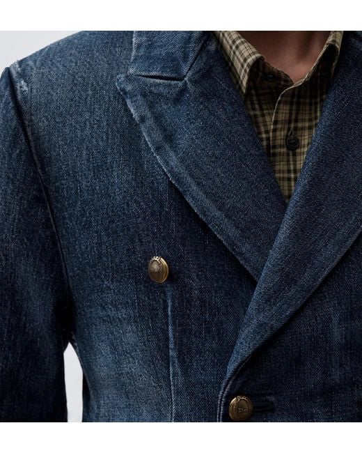 Dior Blue Cropped-Fit Bar Jacket for men