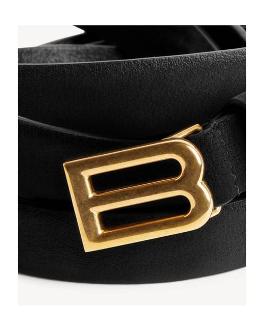 Balenciaga White Bolero B Leather Belt