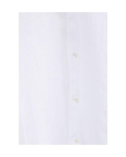 Aspesi White Sheer Panel Long Sleeve Shirt for men
