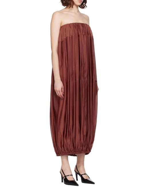 Ferragamo Red Voluminous Bustier Dress