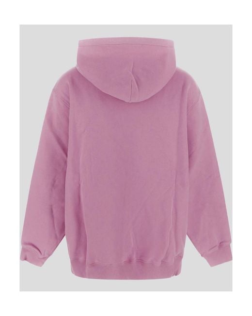 MSGM Purple Graphic-Print Long-Sleeve Hoodie