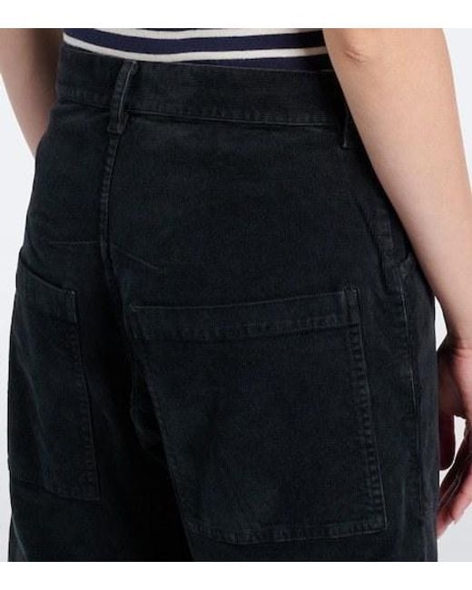 Nili Lotan Blue Shon Cotton-Blend Corduroy Barrel-Leg Jeans
