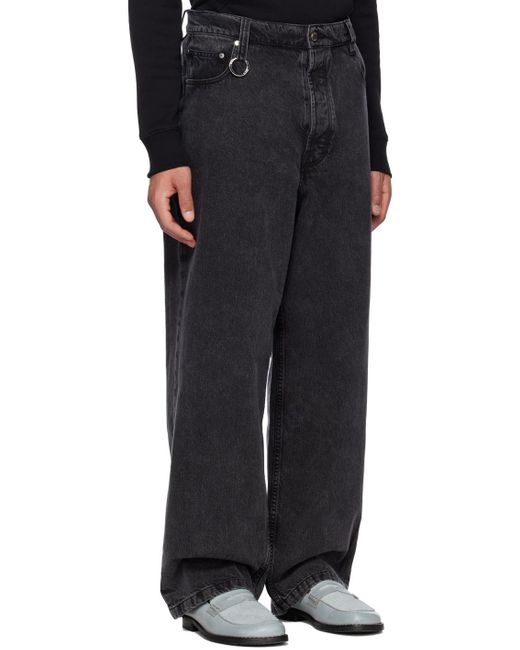 Etudes Studio Black Mid-Rise Straight-Leg Jeans for men