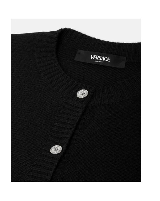 Versace Black Crewneck Knitted Shirt Dress