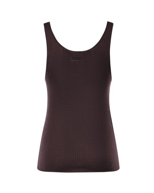 Pinko Brown Ribbed Knit Vest