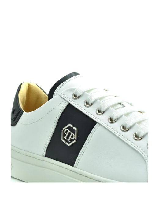 Philipp Plein Green Logo-Plaque Leather Sneakers for men
