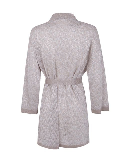 D.exterior Gray Belted Long Cardigan