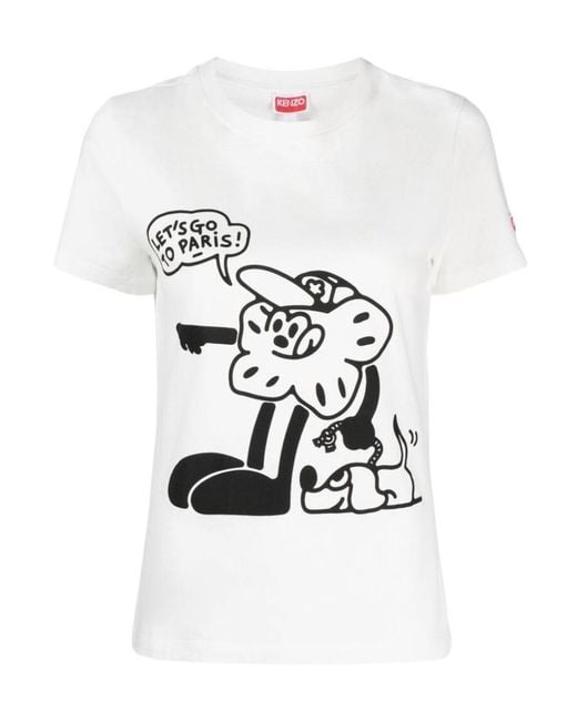 KENZO White Boke Boy Travels Crewneck T-Shirt