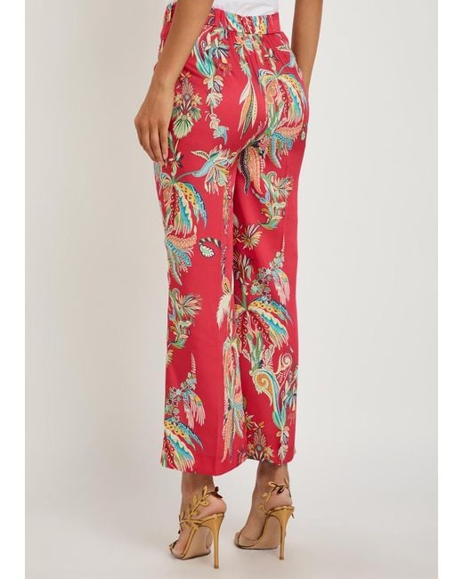 Etro Red Versatile Printed Casual Trousers