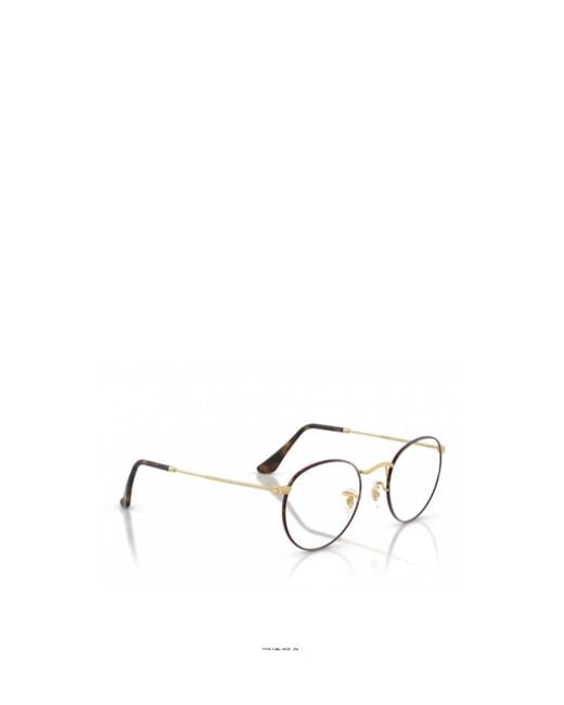 Ray-Ban White Round Frame Plain Mirror for men