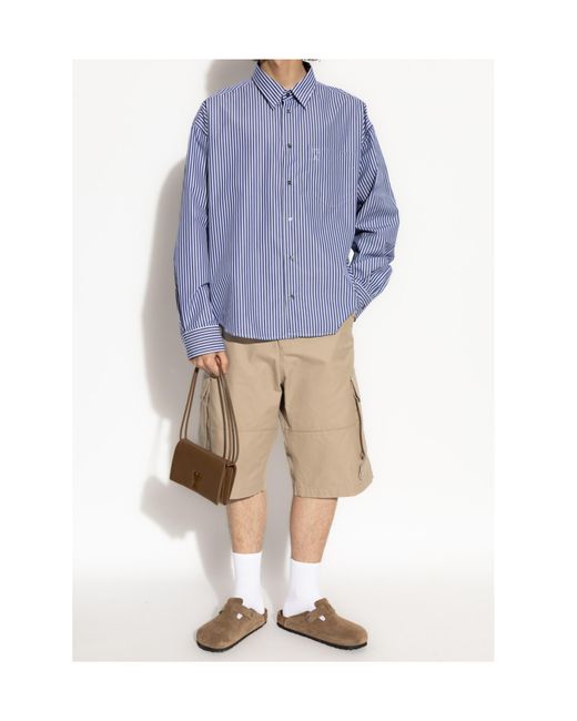AMI Natural Ami Wide-Leg Shorts for men