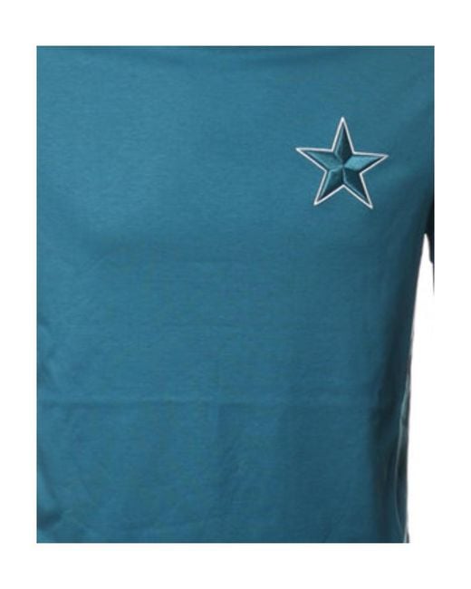 Emporio Armani Blue Star Pattern T-Shirt for men