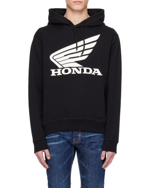 DSquared² Blue X Honda Long-Sleeved Drawstring Hoodie for men