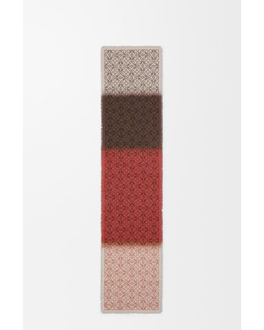 Loewe White Wool And Cashmere Rectangular Scarf