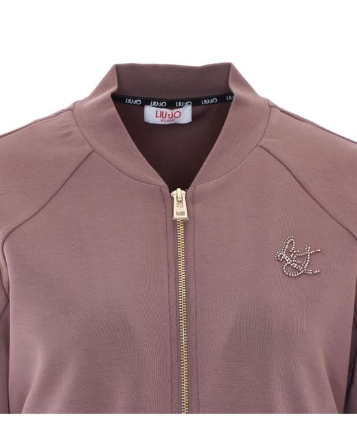 Liu Jo Purple Glace Zip-Up Sweatshirt