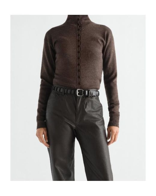 Lemaire Brown Buttoned Top