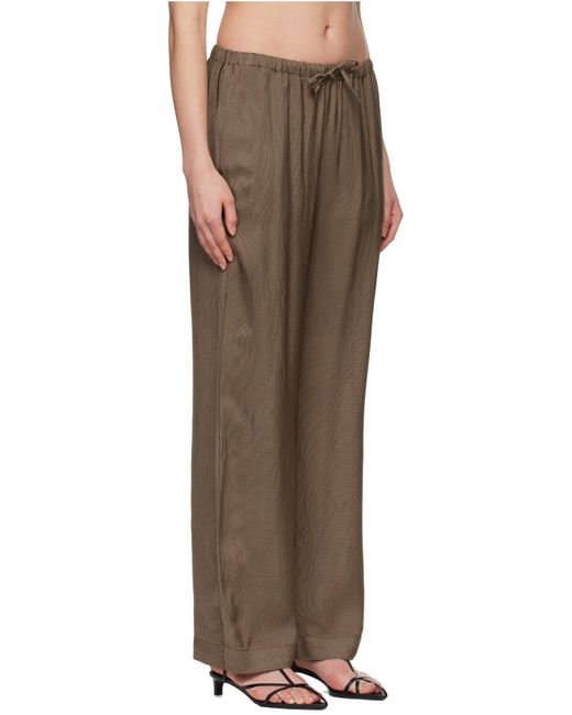 Rohe Brown Mini-Check Drawstring Trousers