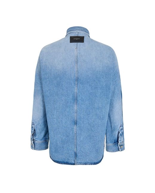 Givenchy Blue Washed Denim Shirt for men