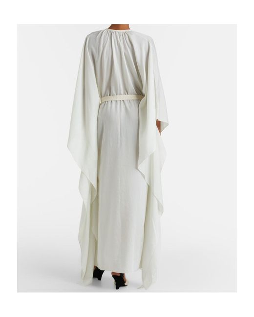 Patou White Striped Pattern Dress