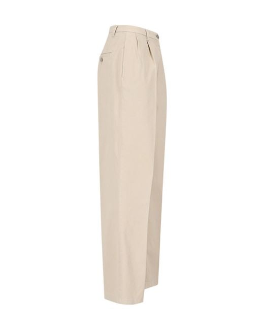 Aspesi Natural Pleated Tailored Trousers