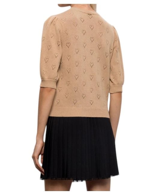 Twinset Brown Crew-Neck Knit Top