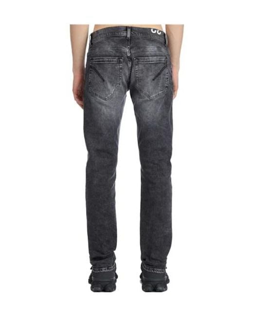 Dondup Blue Denim Trousers With Belt Loops for men