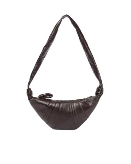 Lemaire White Croissant Small Leather Shoulder Bag