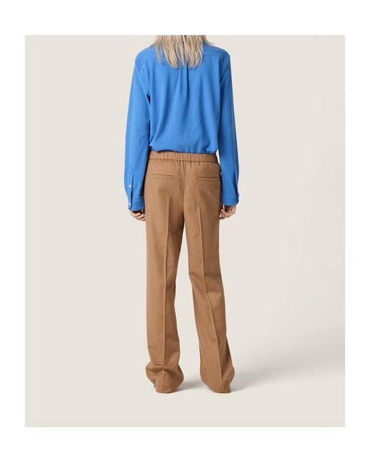 Miu Miu Brown Camel Hair Drawstring Pants