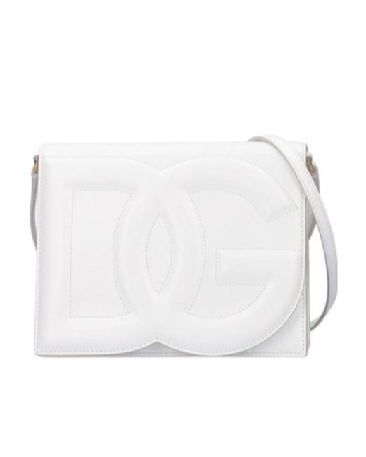 Dolce & Gabbana White Flip Closed Shoulder Bag
