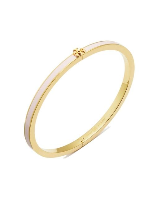 Tory Burch White Kira Thin Enamel Bracelet