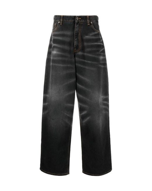 Y. Project Black Washed-Effect Wide-Leg Jeans for men