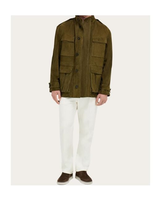 Ferragamo Green Ferragamo Pocket Detailed Field Jacket for men