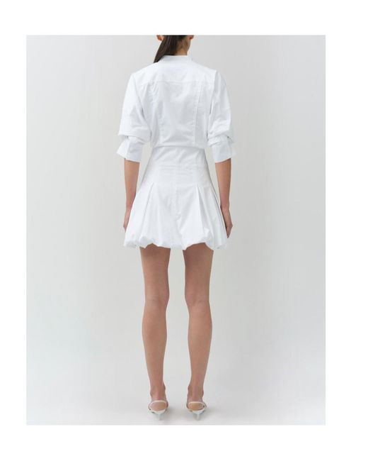 Jonathan Simkhai White Effie Cotton Bubble Mini Dress