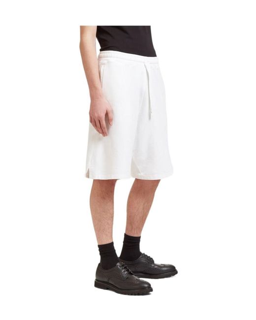 Aiezen White Oversized Bermuda Shorts for men