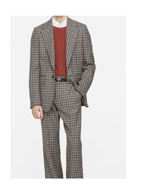 Acne Multicolor Checked Wool Blazer for men