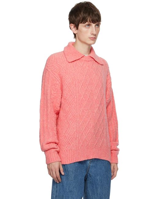 Adererror Layered Collar Knitted Sweater for men