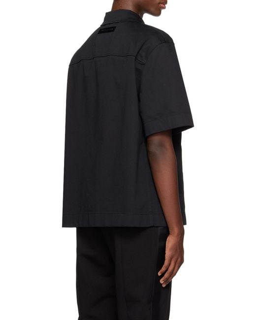 1017 ALYX 9SM Logo Short-Sleeve Zip Shirt in Black for Men | Lyst