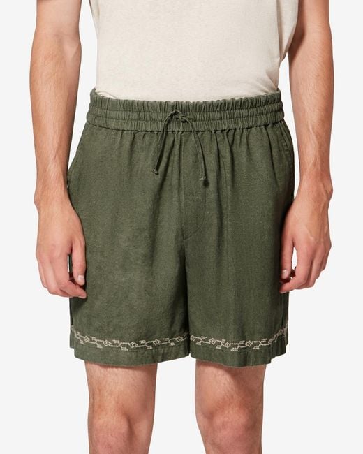 Isabel Marant Green Zilan Shorts for men