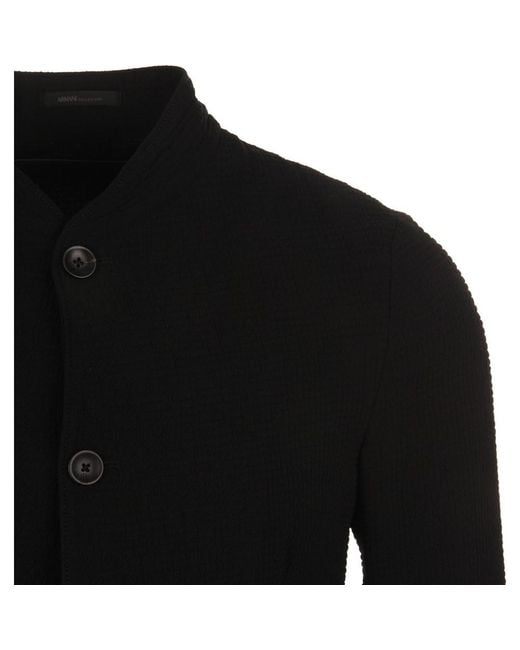 Armani Collezioni Black Button Casual Jacket for men