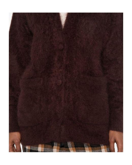 Forte_forte Brown Brushed Knit Cardigan