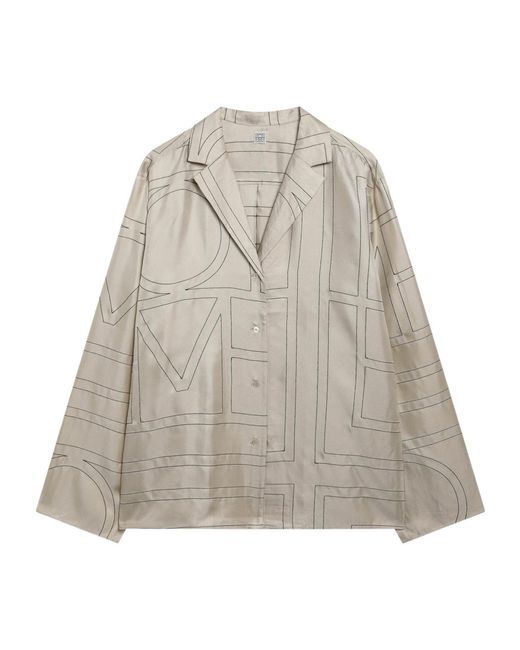 Totême  Gray Totême Monogram Button-Up Shirt